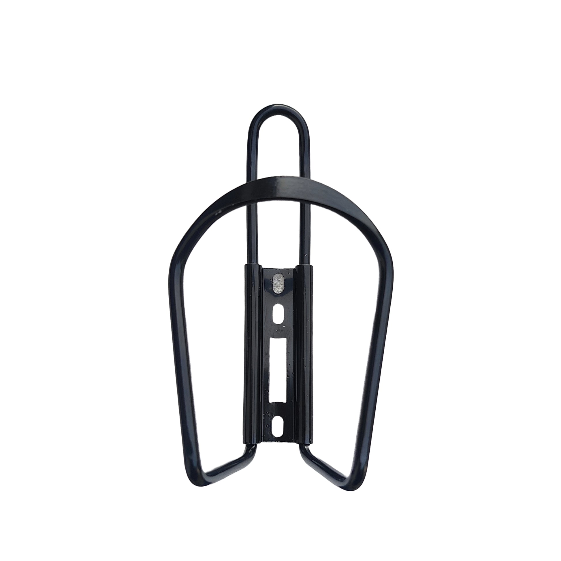 omobikes accessories heavy duty alloy bottle holder front view with screw holes