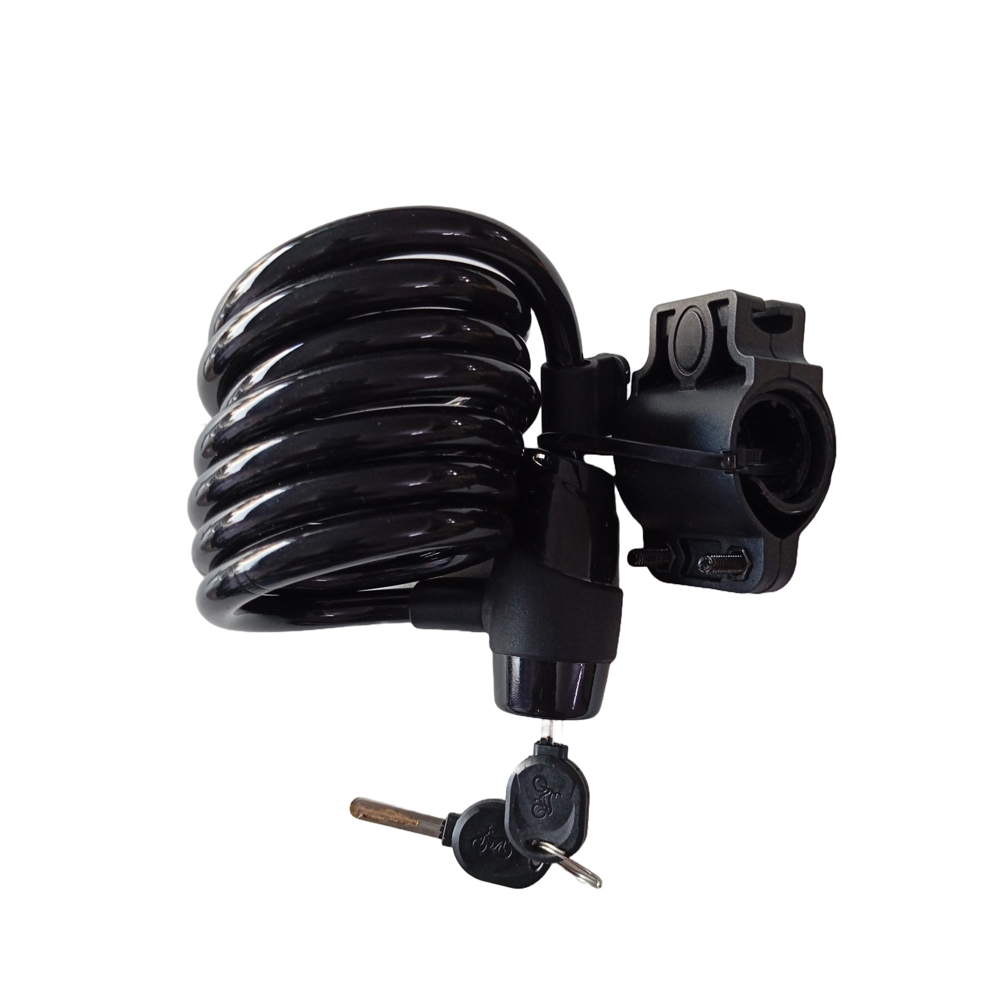 bicycle key lock with long cable top view by omobikes