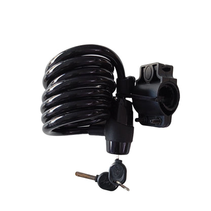 bicycle key lock with long cable top view by omobikes