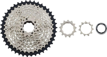 Shimano Tiagra HG500  gear cassette and cogs on a white background