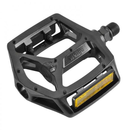 Step-by-step left pedal installation on bicycle with wrench showing reverse thread direction