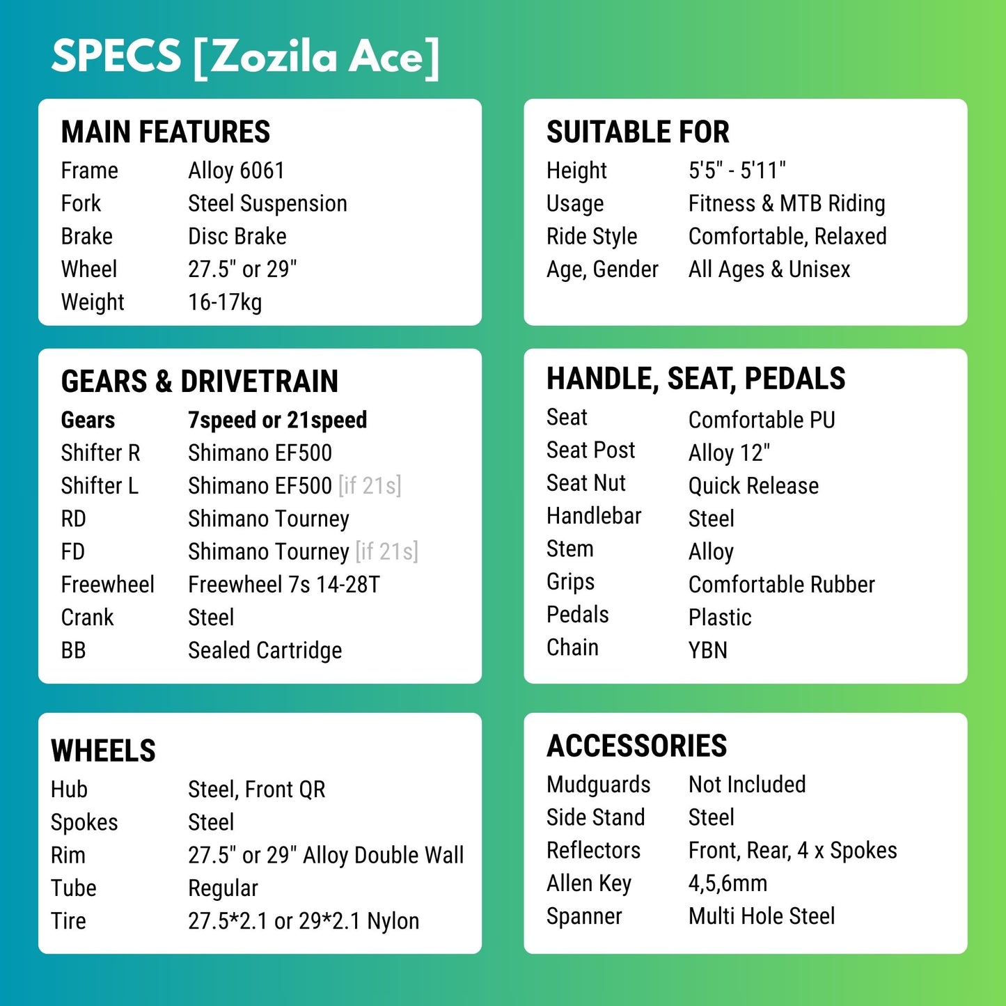 Coorg Ace [7/21 Gears Hybrid]