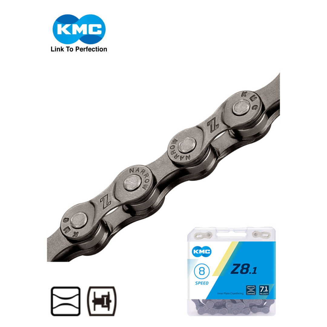KMC Z8.1 Bicycle Chain for 8, 24 Gear (Grey )
